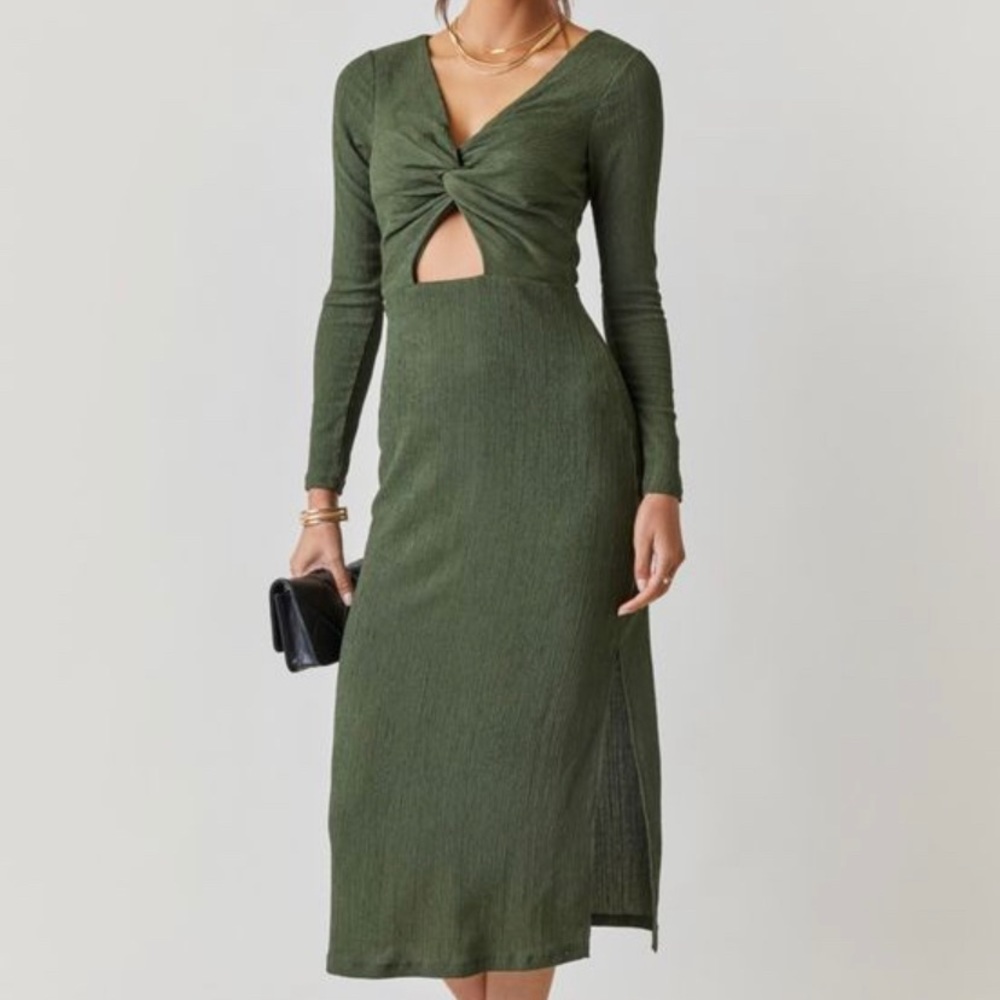 Twist front midi dress